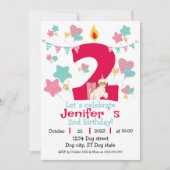 赤い二つの誕生日 招待状 (正面)