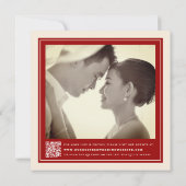 赤い二重の幸福中国のの結婚発表 招待状 (裏面)