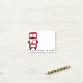 赤い二重デッカーバスカスタムなポスト・イットのメモ帳 ポストイット (デスク上)