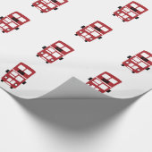 赤い二重デッカーバスカスタムな包装紙 ラッピングペーパー (角)