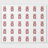 赤い二重デッカーバスカスタムな包装紙 ラッピングペーパー (フラット)