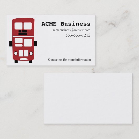 赤い二重デッカーバスカスタムな名刺 名刺 (正面/裏面)