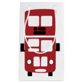 赤い二重デッカーバスギフトバッグ スモールペーパーバッグ (正面)