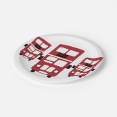赤い二重デッカーバス紙皿 ペーパープレート (アングル)