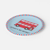 赤い二重デッキのロンドンバス誕生会の供給 ペーパープレート (アングル)