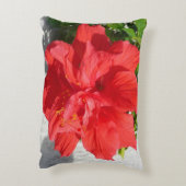 赤い二重ハイビスカスフラワー アクセントクッション (裏面(縦))