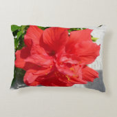 赤い二重ハイビスカスフラワー アクセントクッション (裏面)