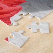 赤い二重ハイビスカスフラワー ジグソーパズル (側面)