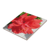 赤い二重ハイビスカスフラワー タイル (側面)