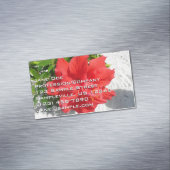 赤い二重ハイビスカスフラワー マグネット名刺 (インサイチュ)