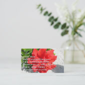 赤い二重ハイビスカスフラワー 名刺 (スタンド正面)