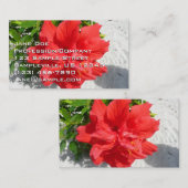 赤い二重ハイビスカスフラワー 名刺 (正面/裏面)