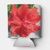 赤い二重ハイビスカスフラワー 缶クーラー (裏面)