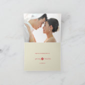 赤い二重幸福の結び目の結婚式のサンキューカード サンキューカード (内部)