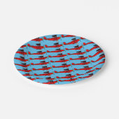 赤い二面飛行機 ペーパープレート (アングル)