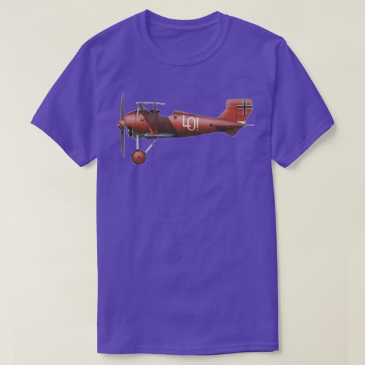 赤い二面飛行機 Tシャツ (デザイン正面)
