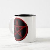 赤い五芒星のマグ ツートーンマグカップ (正面左)