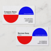 赤い交互になるCrecents -および青(プラチナ) 名刺 (正面/裏面)