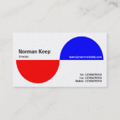 赤い交互になるCrecents -および青(プラチナ) 名刺 (裏面)