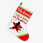 赤い人生はトラックのクリスマスカスタムストッキングにある ラージクリスマスストッキング (正面 (吊り時))