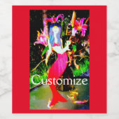 赤い人魚がサンダー_コーブに提携 ワインラベル (シングルラベル)