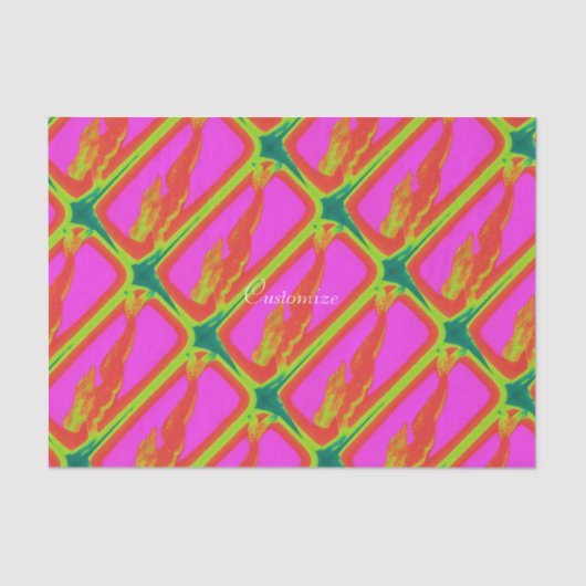 赤い人魚が泳ぐダイビングピンク 薄葉紙 (正面)