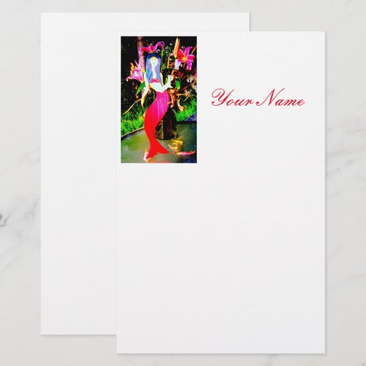 赤い人魚の仲間 便箋 (正面/裏面)