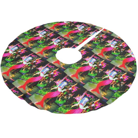 赤い人魚の美しいのパーティを楽しむこと ブラッシュドポリエステルツリースカート (アングル)