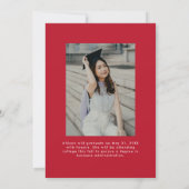 赤い以降と上向き2写真卒業 案内状 (裏面)
