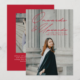 赤い以降と上向き2写真卒業 案内状