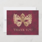 赤い仮装マスクエレガントキンセアニェラ サンキューカード (正面)