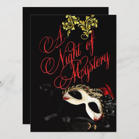 赤い仮面舞踏会の招待状 招待状 (正面/裏面)