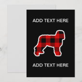 赤い伐採者チェック柄のニューフィープー犬 シーズンカード (正面/裏面)