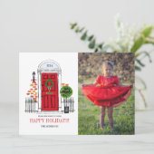 赤い休日のクリスマスドアフォトカード シーズンカード (スタンド正面)