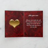 赤い休日のハートとフォトホルダー 招待状 (内部)