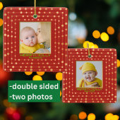 赤い休日の写モダン真 セラミックオーナメント