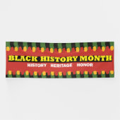 赤い伝統バナー – 黒い履歴月 横断幕 (横)