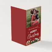 赤い伝統的写真メリークリスマスグリーティング (外部)