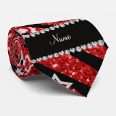 赤い体操グリッターゼブラストライプの名前 ネクタイ (ロール)