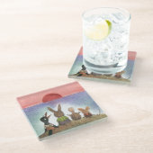 赤い何か ガラスコースター (アングル)