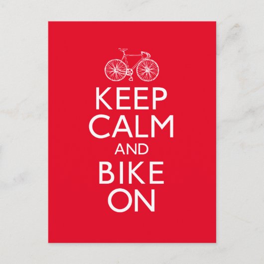赤い保Calmとバイクオン ポストカード (正面)