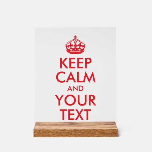 赤い保CalmとYour Text アクリルサイン (正面)