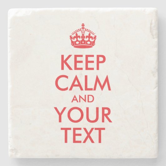 赤い保CalmとYour Text ストーンコースター (正面)