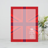 赤い保Calmユニオン・ジャック・フラグにテキストを持つ (スタンド正面)