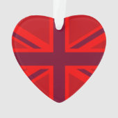 赤い保Calmユニオン・ジャック・フラグにテキストを持つ オーナメント (裏面)