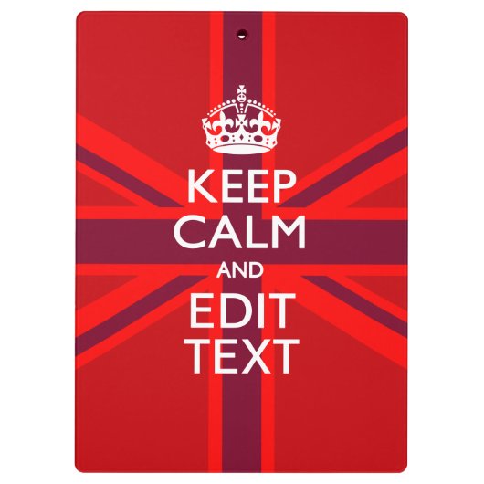赤い保Calmユニオン・ジャック・フラグにテキストを持つ クリップボード (裏面)