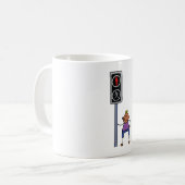 赤い信号を持つ歩行者の交ストップ渉の少年 コーヒーマグカップ (正面左)