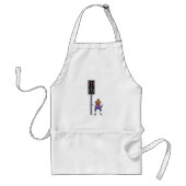 赤い信号を持つ歩行者の交ストップ渉の少年 スタンダードエプロン (正面)