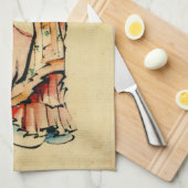 赤い修道士1840年 キッチンタオル (四つ折り)