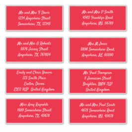 赤い個人受取人名住所配送料 シール